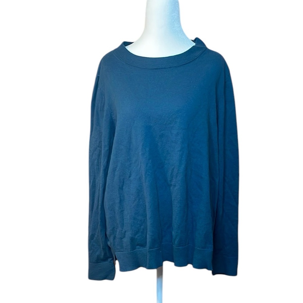 LOFT Luxe Knit Long Sleeve Sweater Crewneck Super Soft Women's XL Dark Teal